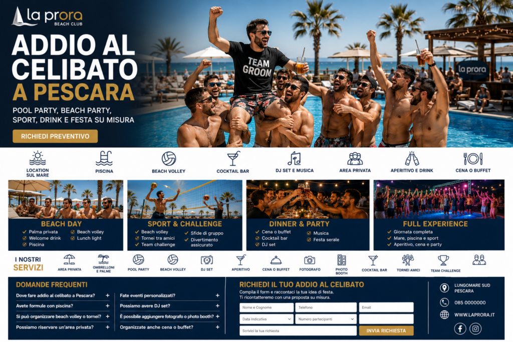 Pool party e DJ set per addio al celibato a Pescara